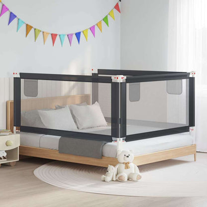 Toddler Safety Bed Rail Dark Grey 180x25 cm Fabric