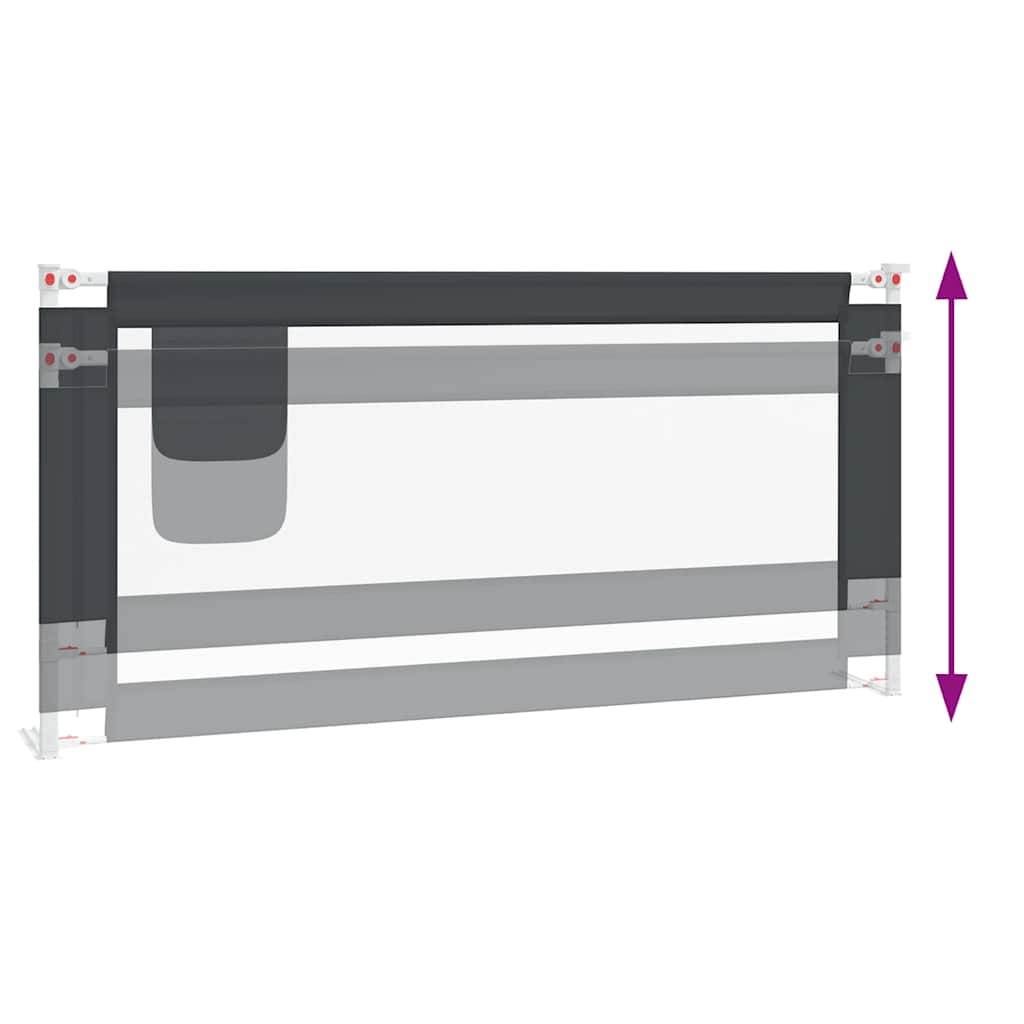 Toddler Safety Bed Rail Dark Grey 190x25 cm Fabric