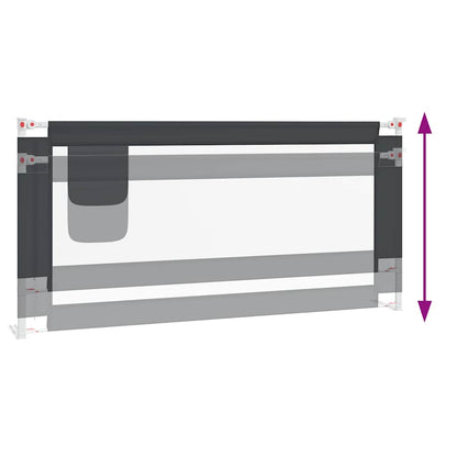 Toddler Safety Bed Rail Dark Grey 190x25 cm Fabric