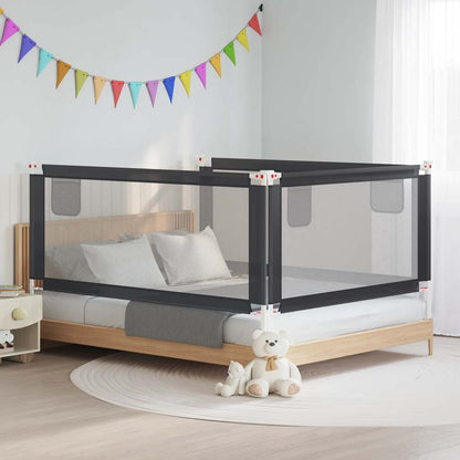 Toddler Safety Bed Rail Dark Grey 190x25 cm Fabric