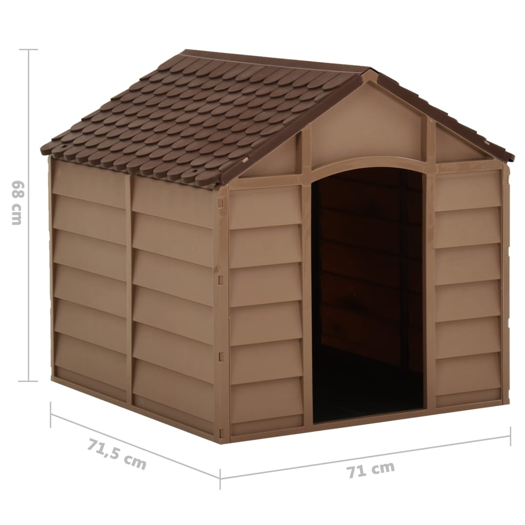 Dog House Brown 71x71.5x68 cm PP