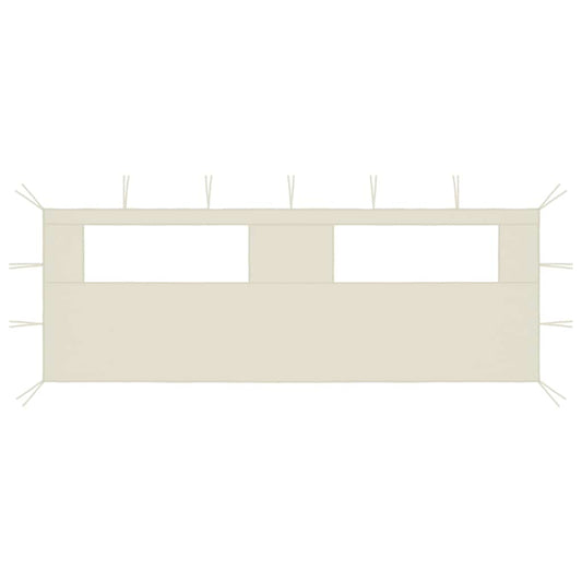 Gazebo Sidewall with Windows 6x2 m Cream