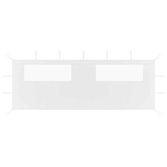 Gazebo Sidewall with Windows 6x2 m White