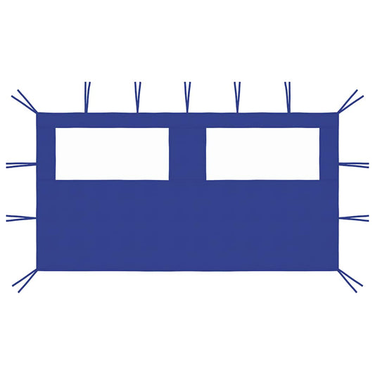 Gazebo Sidewall with Windows 4x2 m Blue
