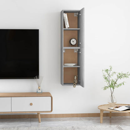 2 Piece TV Cabinet Set Concrete Grey 30,5x30x60 cm Engineered Wood