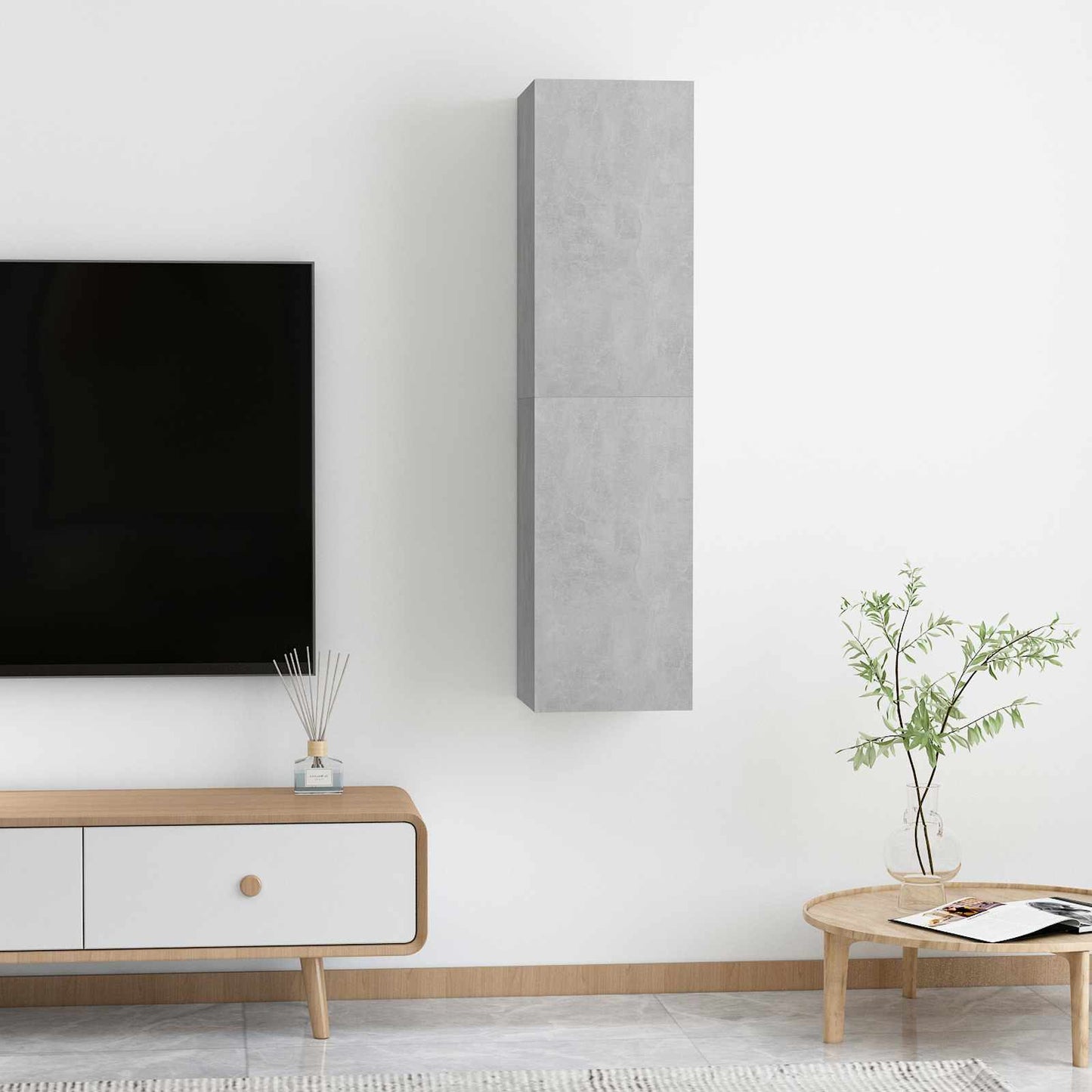 2 Piece TV Cabinet Set Concrete Grey 30,5x30x60 cm Engineered Wood