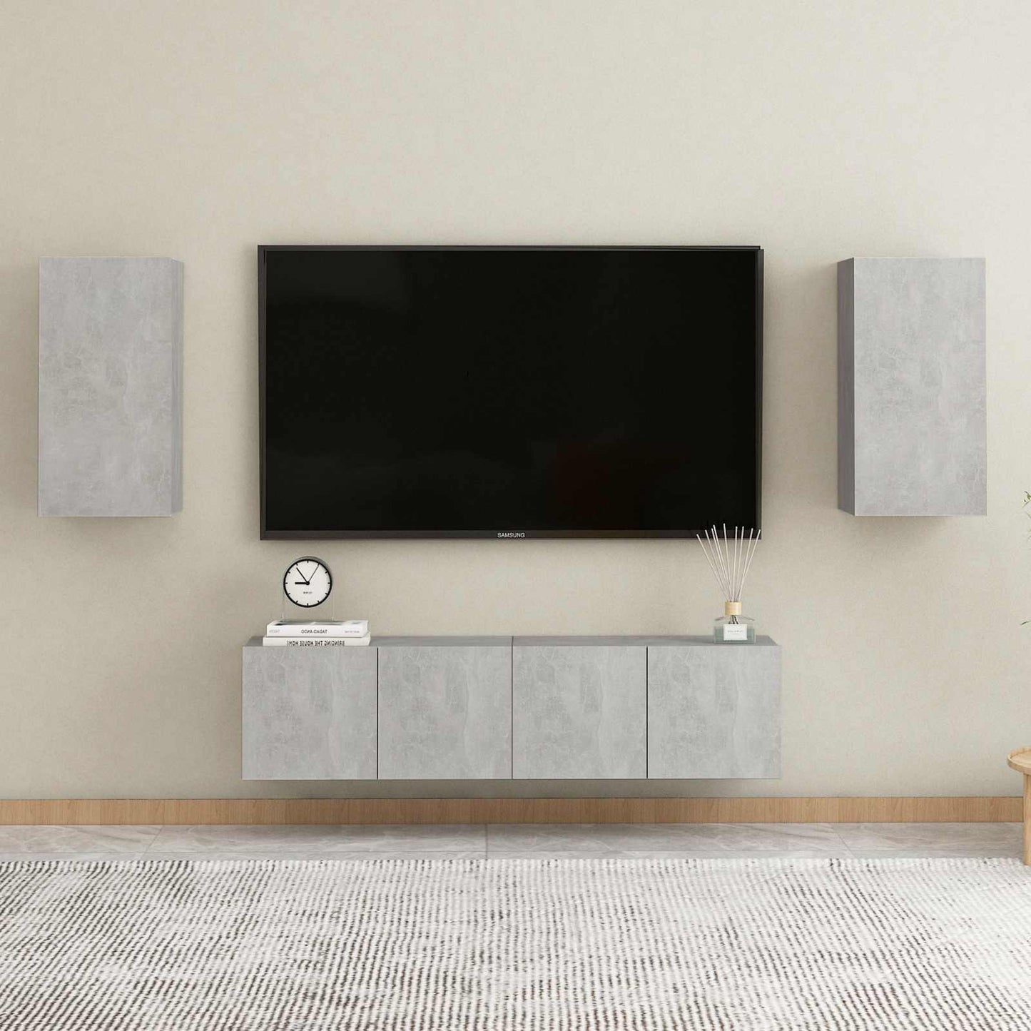 2 Piece TV Cabinet Set Concrete Grey 30,5x30x60 cm Engineered Wood