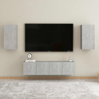 2 Piece TV Cabinet Set Concrete Grey 30,5x30x60 cm Engineered Wood