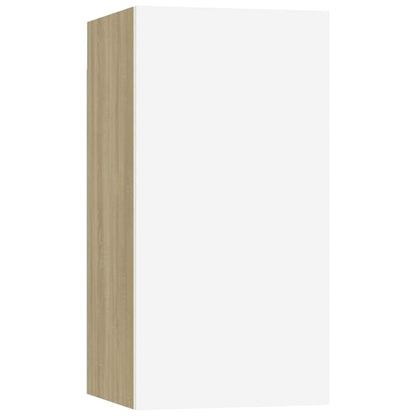 TV Cabinet White and Sonoma Oak 30.5x30x60 cm Engineered Wood