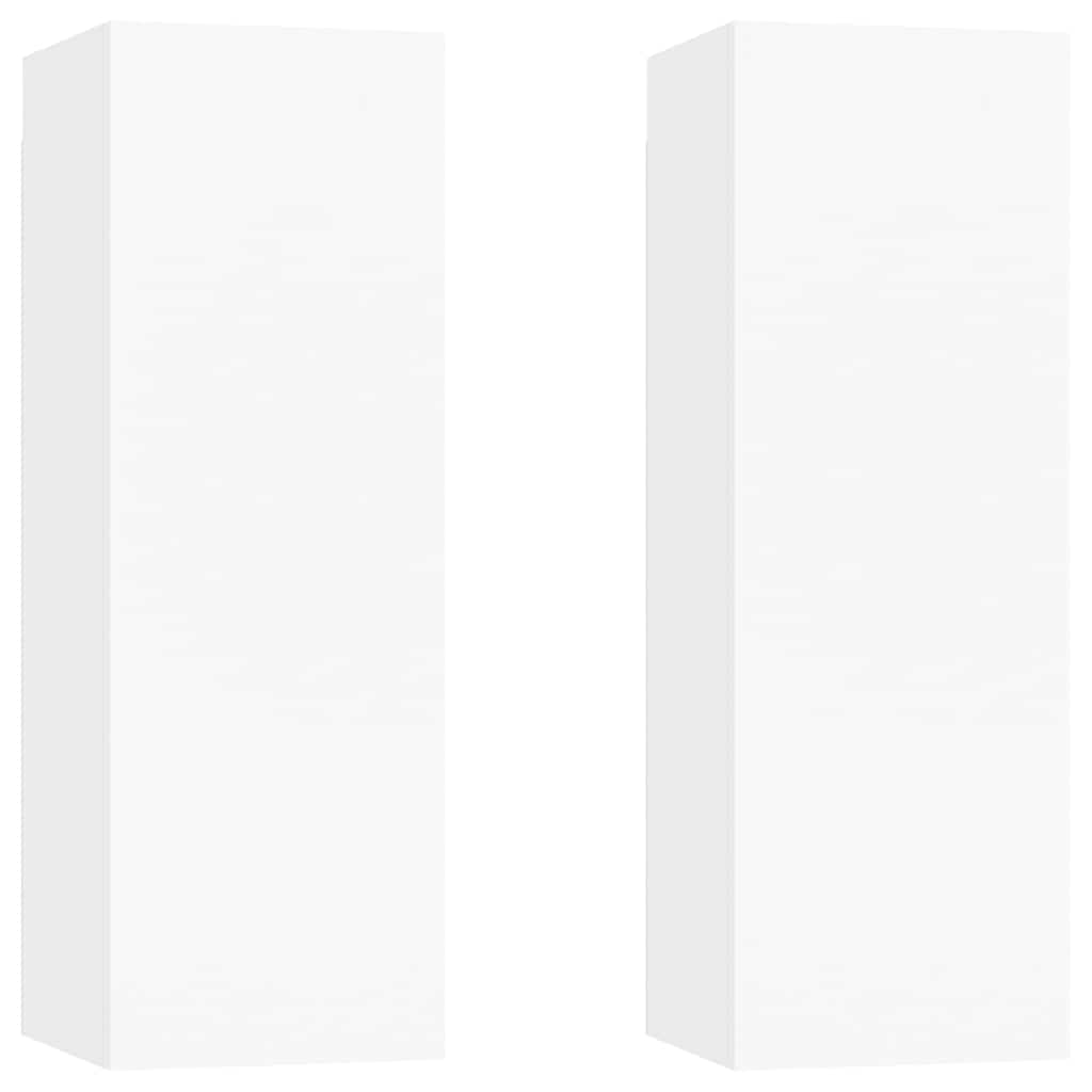 TV Cabinets 2 pcs White 30.5x30x90 cm Engineered Wood