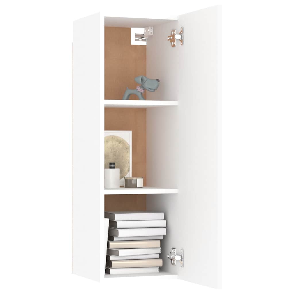 TV Cabinets 2 pcs White 30.5x30x90 cm Engineered Wood