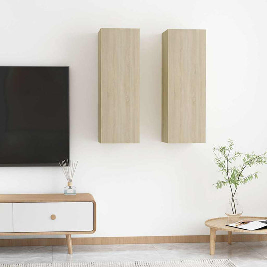 TV Cabinet | Set of 2 | Sonoma oak | Engineered wood | Large