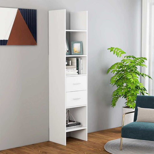 803416 vidaXL Book Cabinet White 40x35x180 cm Engineered Wood