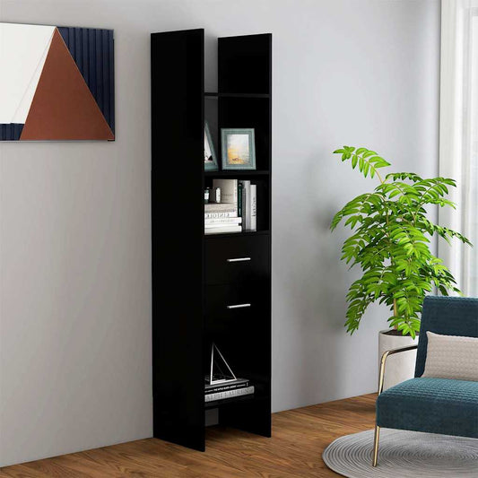Book Cabinet | Black | Engineered Wood | Medium | Bookshelf | Rectangular