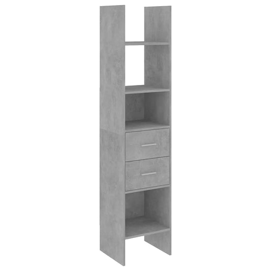 Book Cabinet | Concrete Grey | Engineered Wood | Tall | Book Cabinet