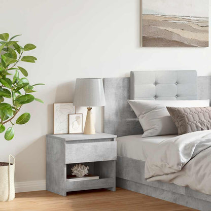 Bedside Cabinet Concrete Grey 40x30x39 cm Engineered Wood