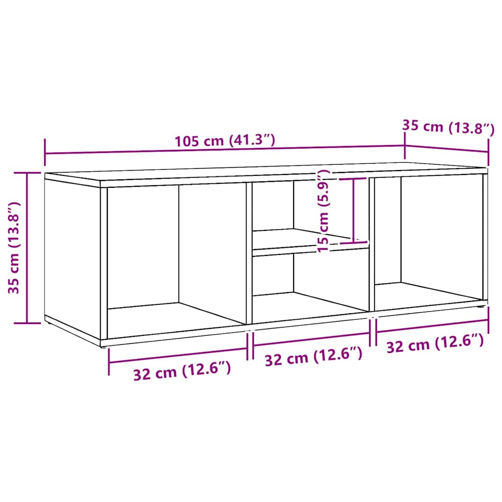 Shoe Storage Bench | White | Engineered wood | 105 cm