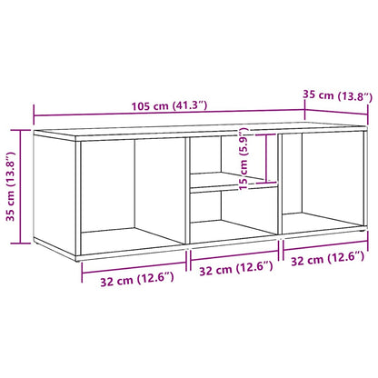 Shoe Storage Bench | White | Engineered wood | 105 cm
