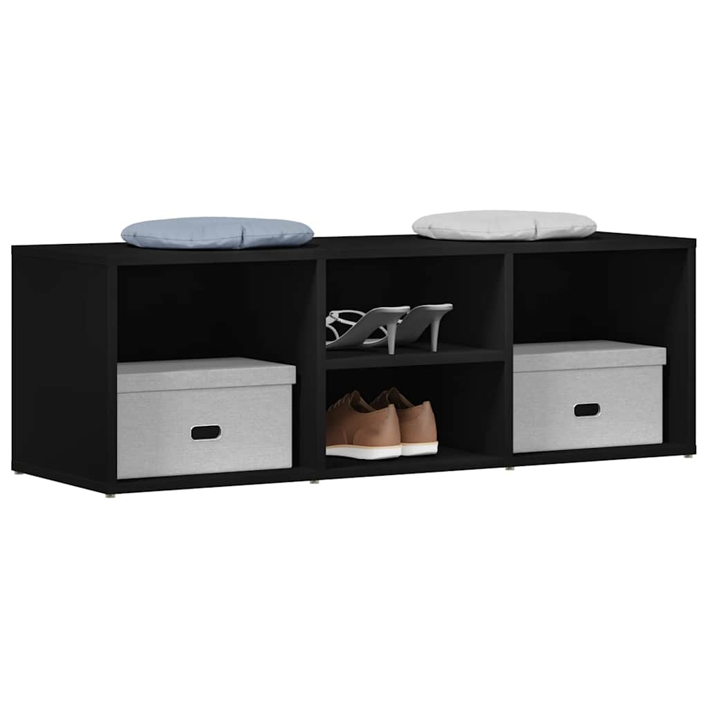 Shoe Storage Bench | Black | Engineered Wood | Medium