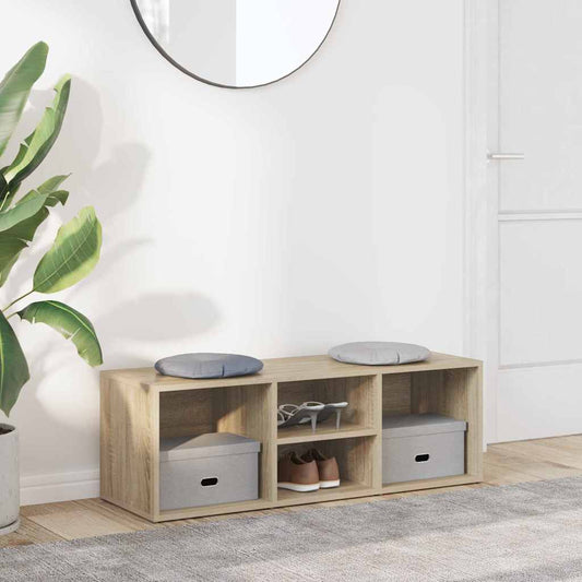 Shoe Storage Bench Sonoma Oak 102x35x35 cm Engineered Wood