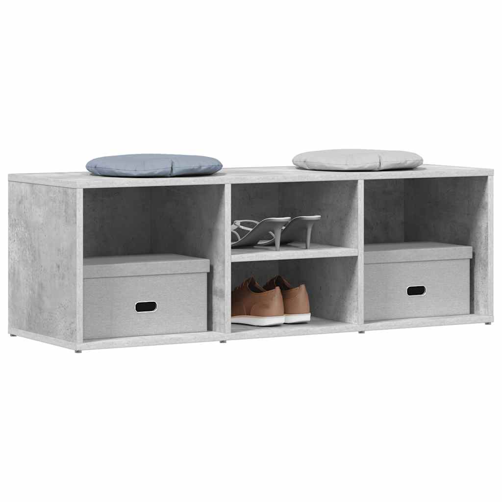 Shoe Storage Bench Concrete Grey 105x35x35 cm Engineered Wood