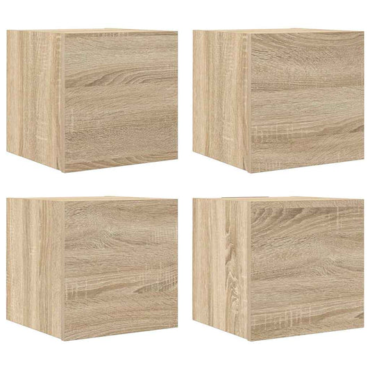 TV Cabinet | Set of 4 | Sonoma Oak | Engineered Wood | Small