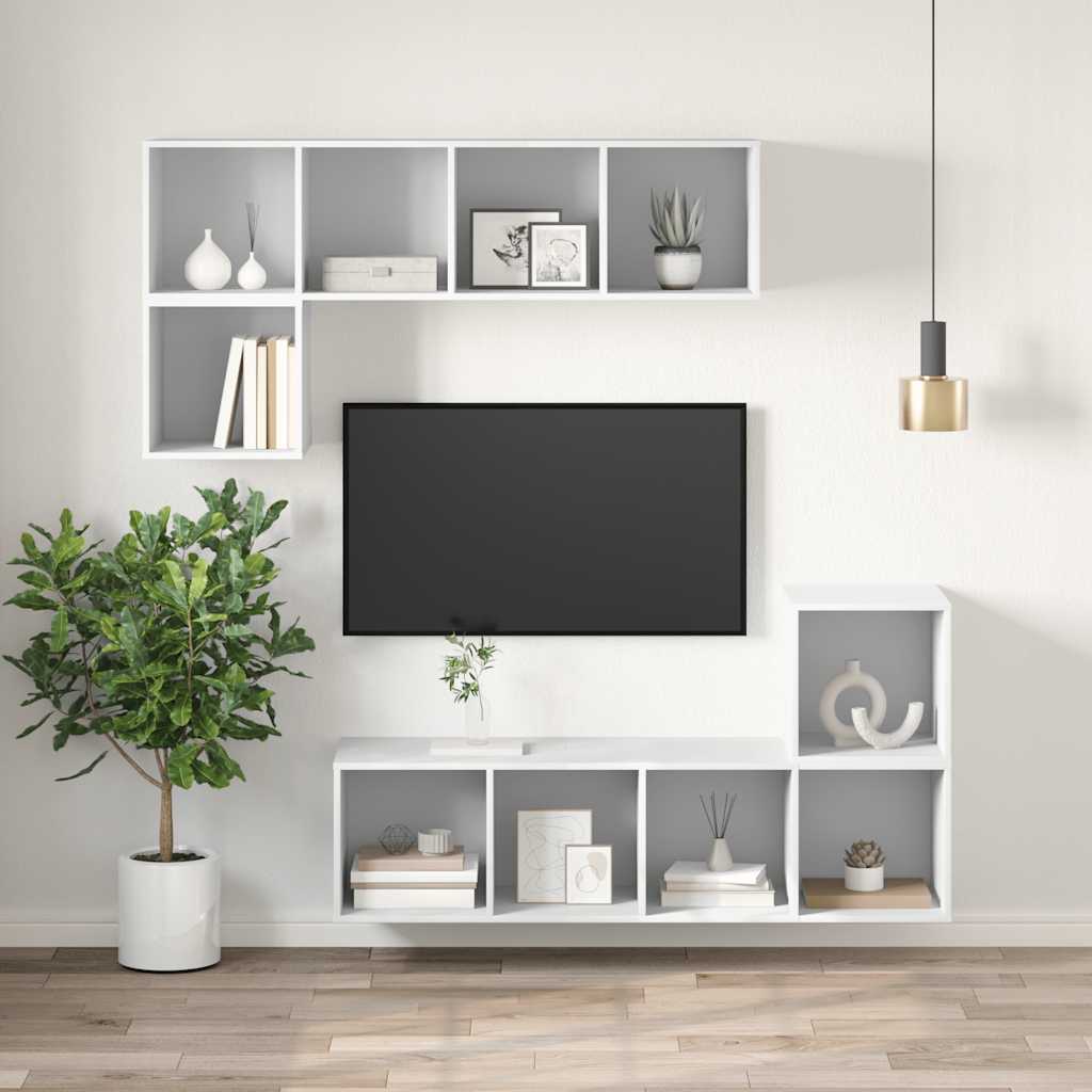 Wall-mounted TV Cabinet White 37x37x107 cm Engineered Wood