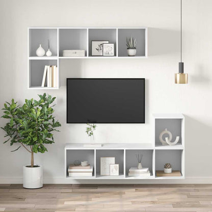 Wall-mounted TV Cabinet White 37x37x107 cm Engineered Wood