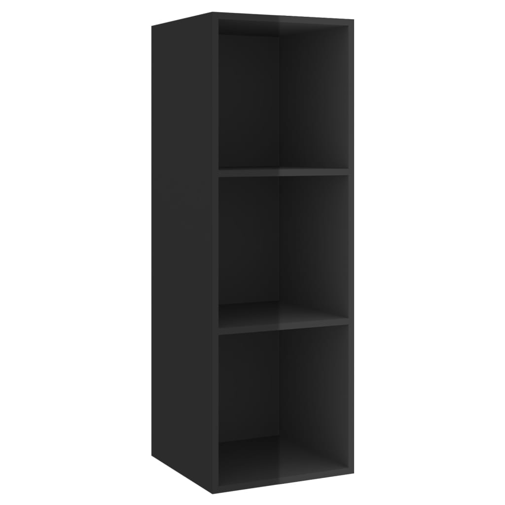 Wall-mounted TV Cabinet High Gloss Black 37x37x107 cm Engineered Wood