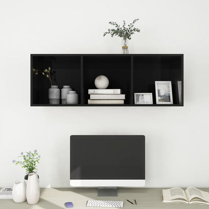 Wall-mounted TV Cabinet High Gloss Black 37x37x107 cm Engineered Wood