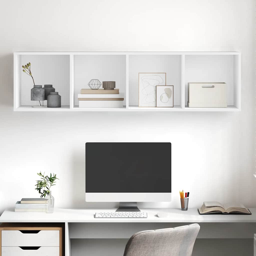 Wall-mounted TV Cabinet White 37x37x142.5 cm Engineered Wood