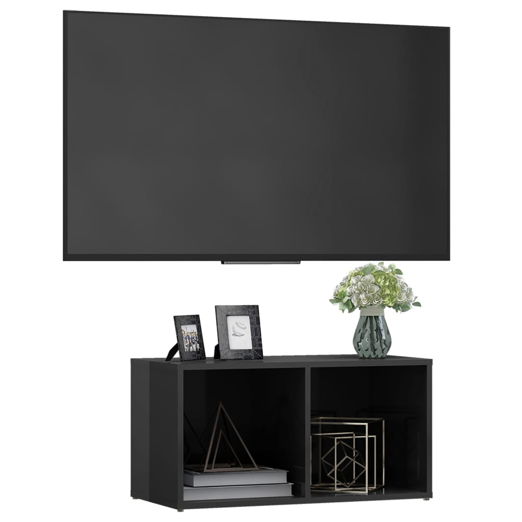 805533 vidaXL TV Cabinet High Gloss Grey 72x35x36,5 cm Engineered Wood