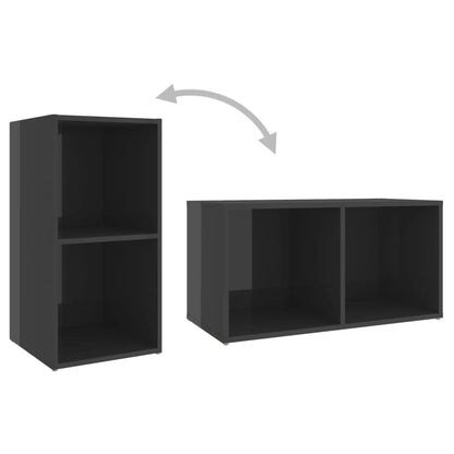 805533 vidaXL TV Cabinet High Gloss Grey 72x35x36,5 cm Engineered Wood
