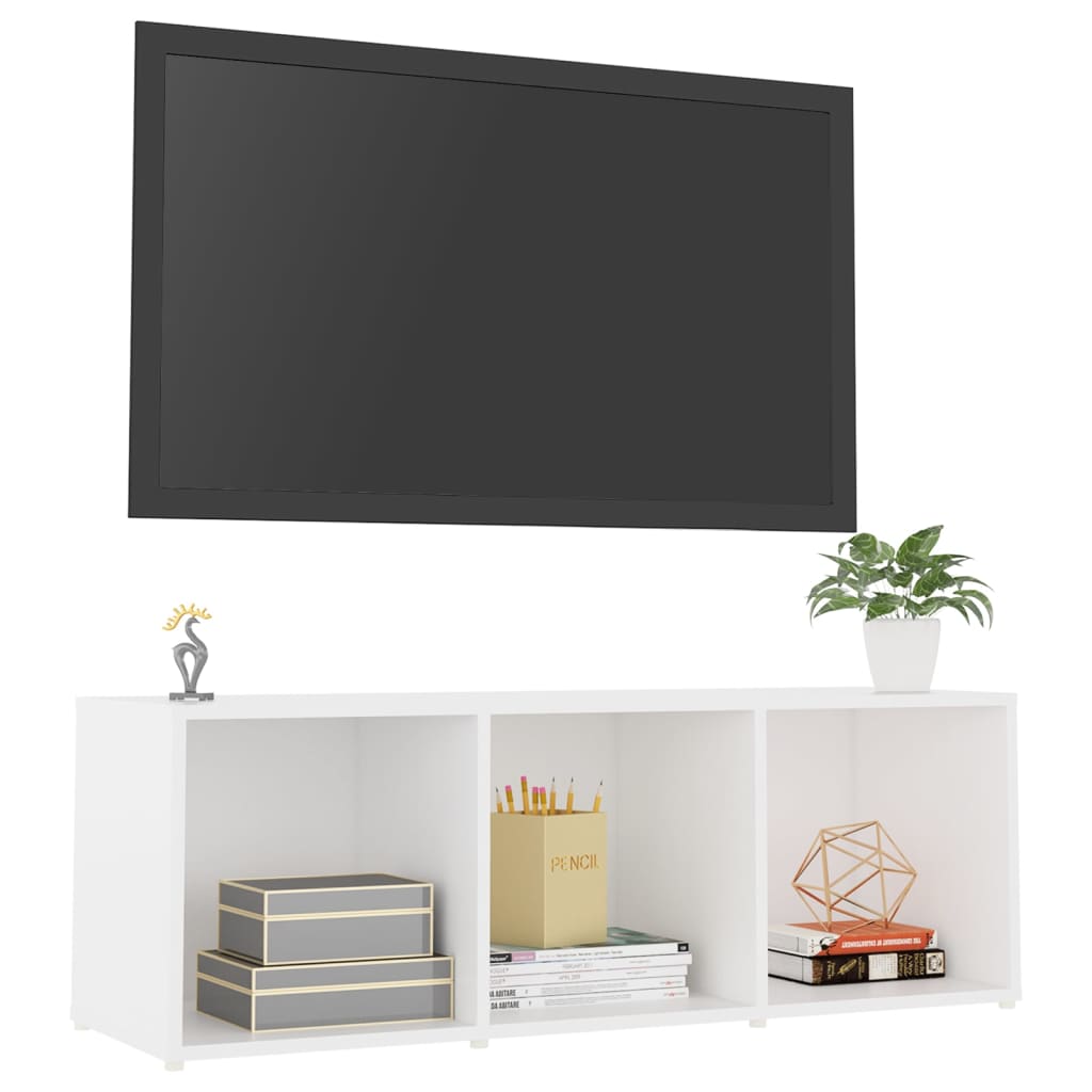 805534 vidaXL TV Cabinet White 107x35x37 cm Engineered Wood