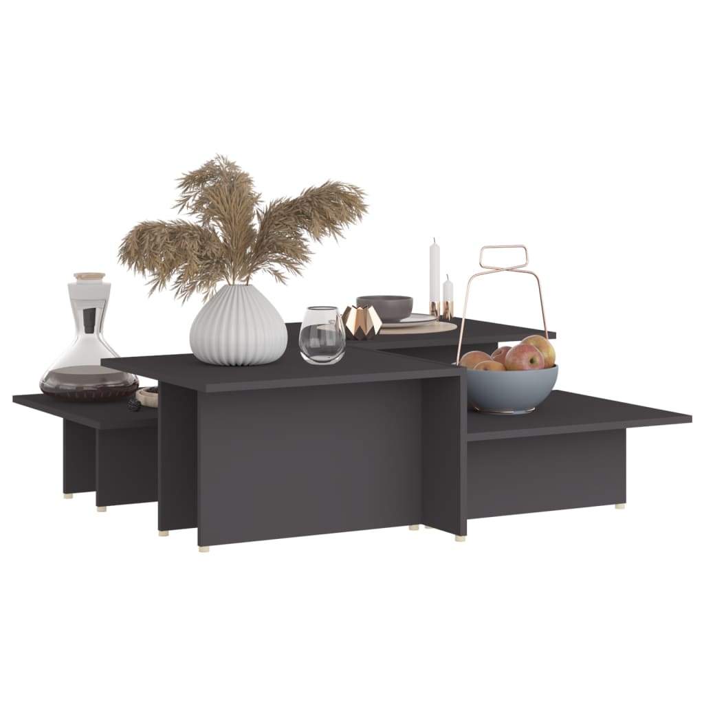 Coffee Table | Set of 2 | Grey | Engineered wood | Medium | Coffee Table