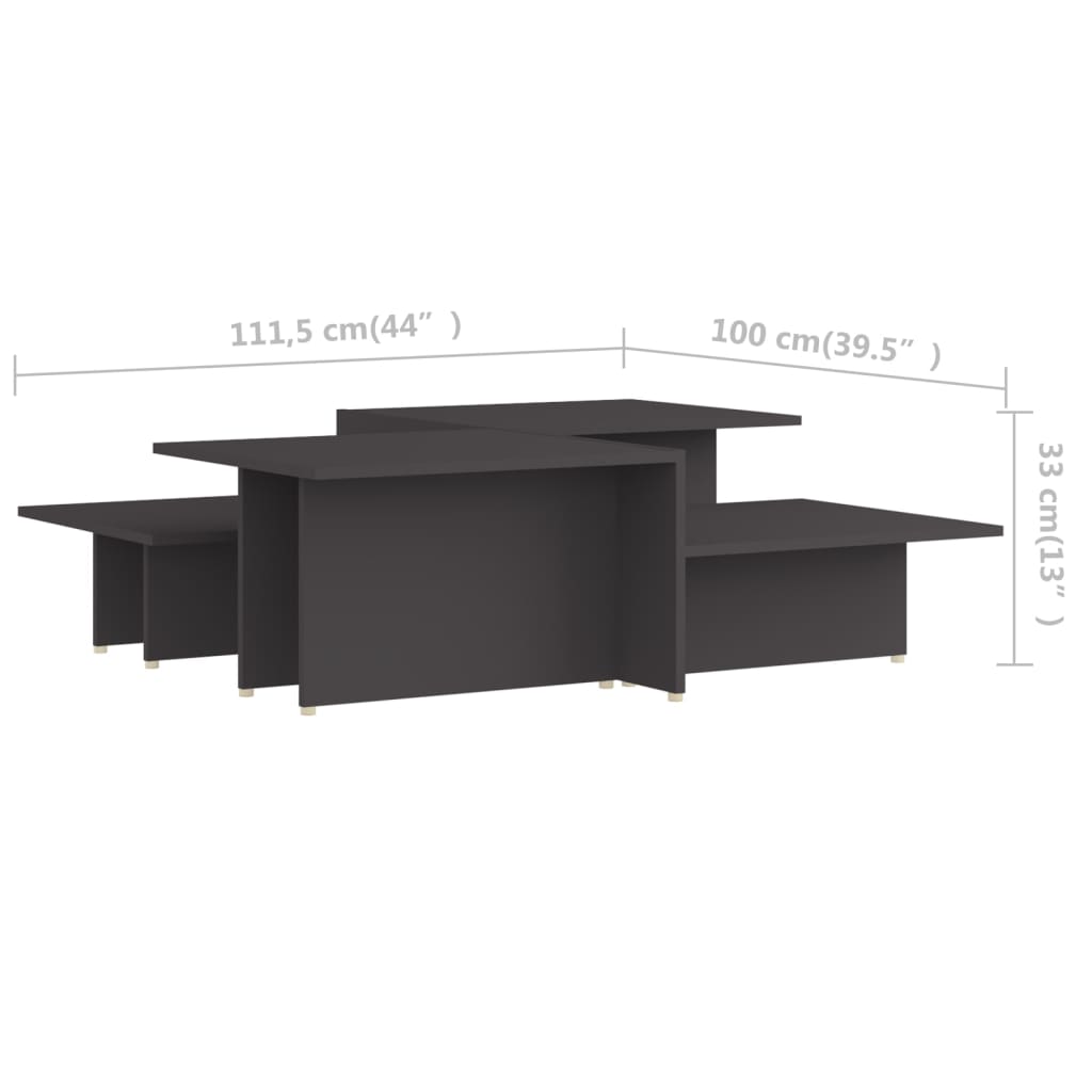 Coffee Table | Set of 2 | Grey | Engineered wood | Medium | Coffee Table