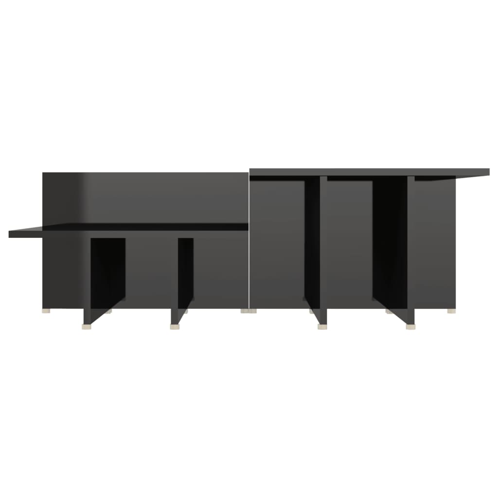 Coffee Table | Set of 2 | High gloss black | Chipboard | Rectangular