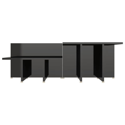 Coffee Table | Set of 2 | High gloss black | Chipboard | Rectangular
