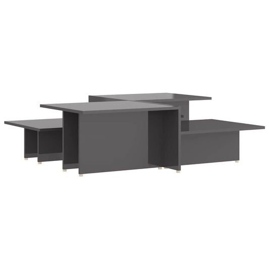 Coffee Tables 2 pcs High Gloss Grey 111.5x50x33 cm Engineered Wood