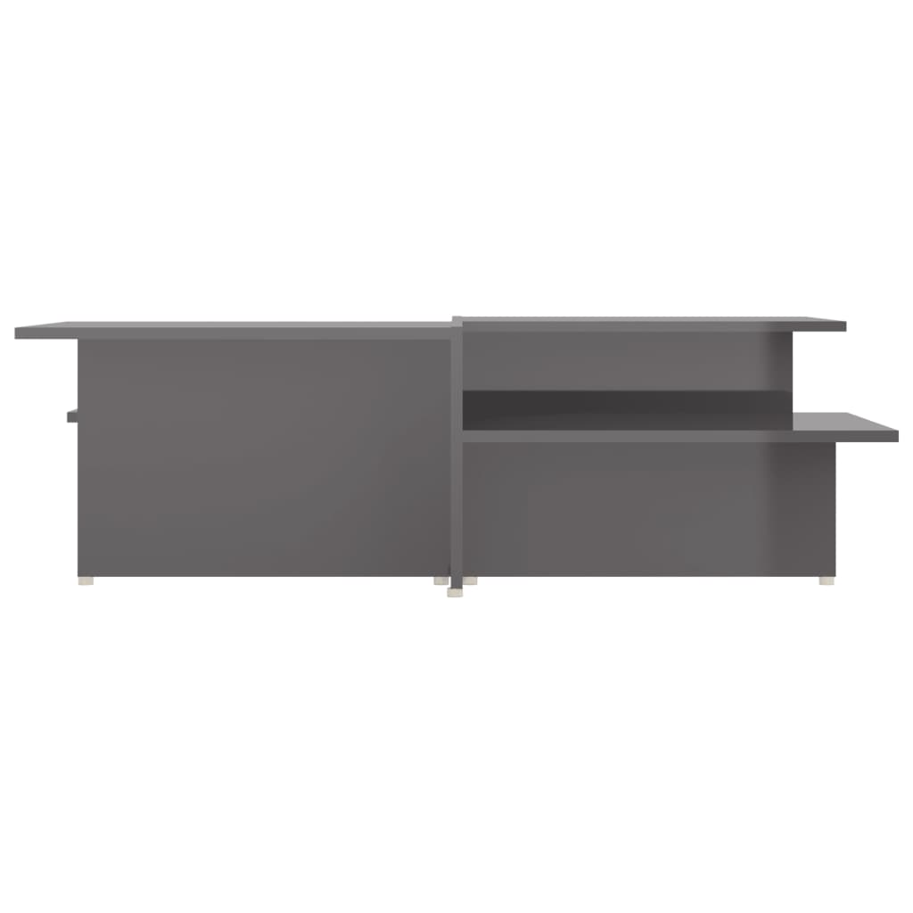 Coffee Table | Set of 2 | High gloss grey | Chipboard | 111.5x50x33 cm