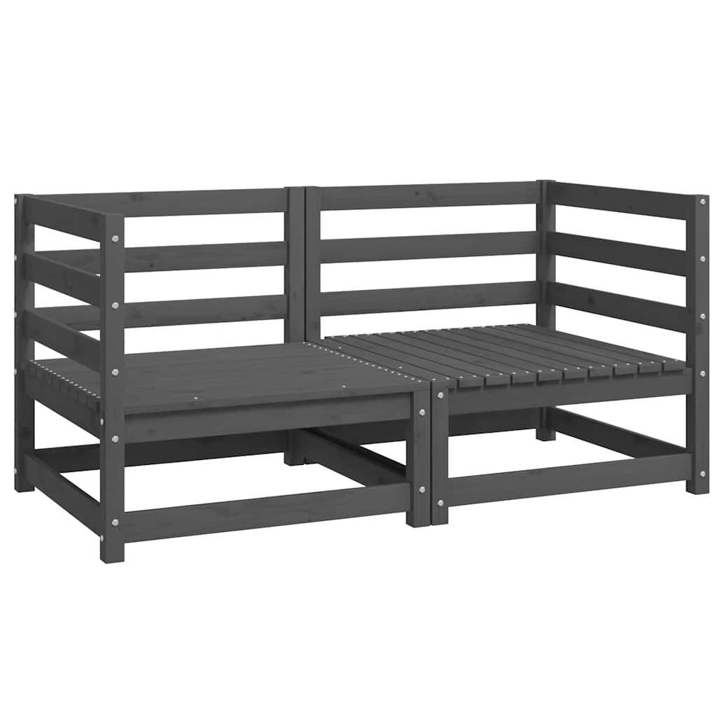 Corner Sofa | Grey | Solid pinewood | Medium |  Modular  | Corner Sofa