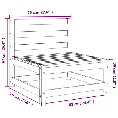 Garden Lounge Set | White | Solid pinewood | Medium |  Modular