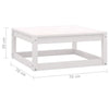 2 Piece Garden Lounge Set White Solid Pinewood