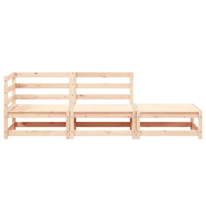 3 Piece Garden Lounge Set Solid Pinewood
