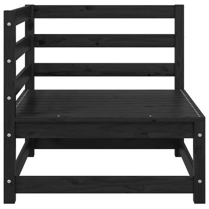 3 Piece Garden Lounge Set Black Solid Pinewood
