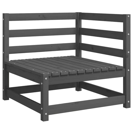 2-Seater Sofa Grey Solid pine wood, fabric (100% polyester)