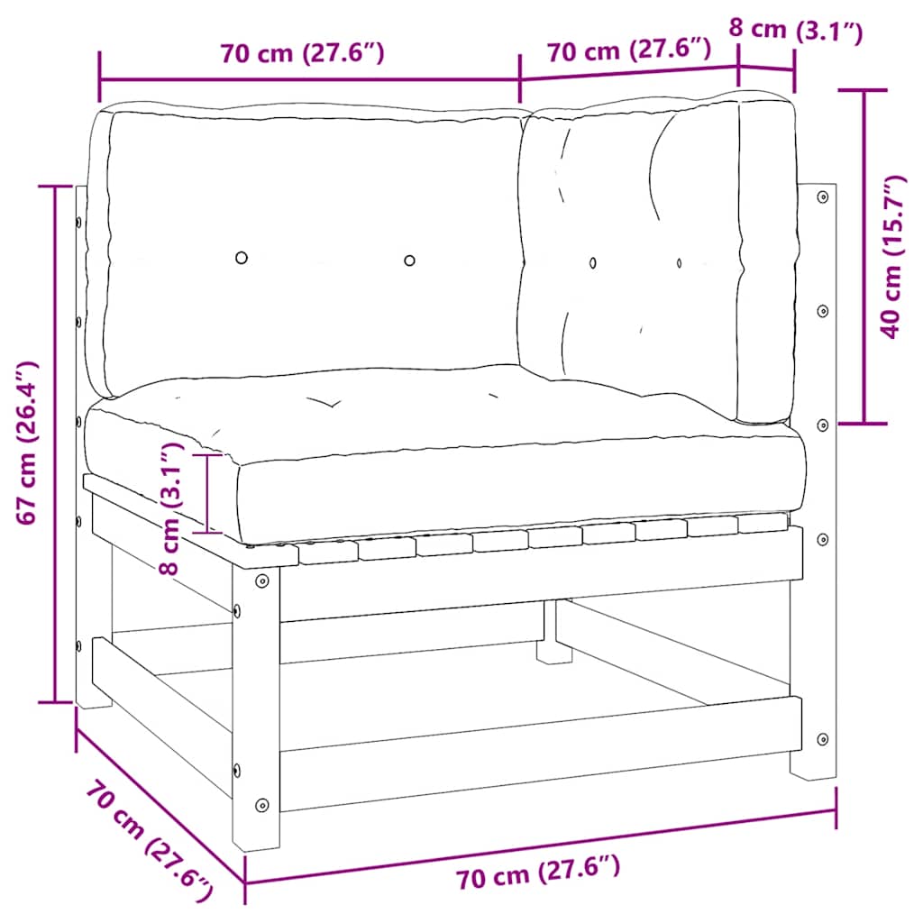 2-Seater Sofa Grey Solid pine wood, fabric (100% polyester)