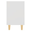 Bed Cabinet with Solid Wood Legs White 40x30x50 cm