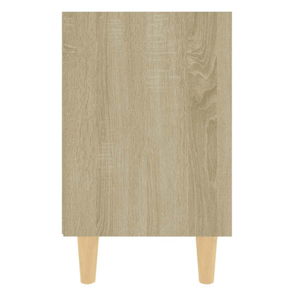 Bed Cabinet with Solid Wood Legs Sonoma Oak 40x30x50 cm