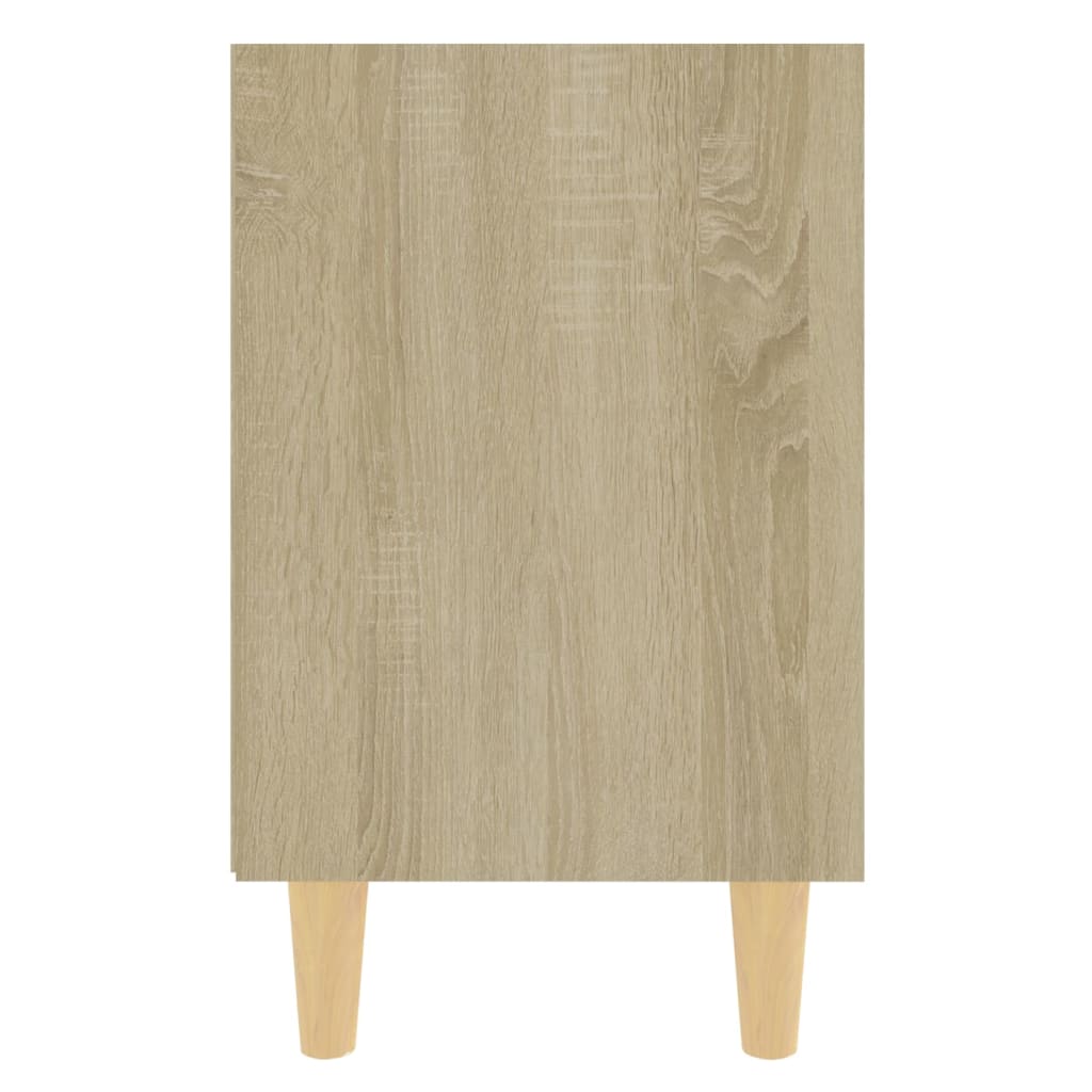 Bed Cabinets with Solid Wood Legs 2 pcs Sonoma Oak 40x30x50 cm